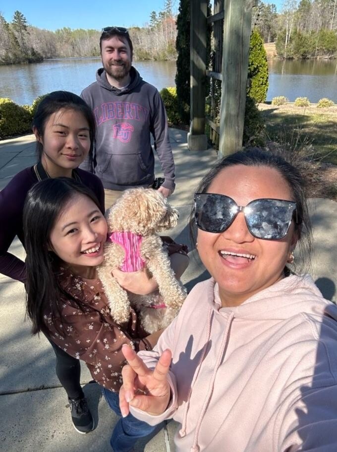 First time hanging out with Mike's sisters.